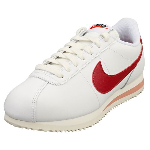 Nike Cortez Chaussures Dcontractes Femme - Cuir Blanc Rouge - 44