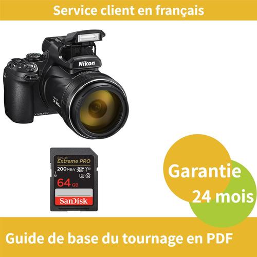 Nikon Coolpix P1000 Appareil photo numerique SanDisk 64 Go Extreme PRO carte SDXC UHS-I