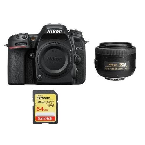 NIKON D7500 20.9 Mpix + AF-S 35MM F1.8G DX + 64GB SD card