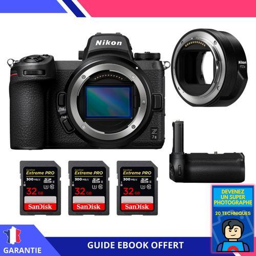 Nikon Z7 II + Nikon FTZ II + Grip Nikon MB-N11 + 3 SanDisk 32GB Extreme PRO UHS-II SDXC 300 MB/s + Ebook 'Devenez Un Super Photographe'