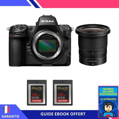 Nikon Z8 + Z 14-30mm f/4 S + 2 SanDisk 128GB Extreme PRO CFexpress Type B + Ebook 'Devenez Un Super Photographe' - Hybride Nikon