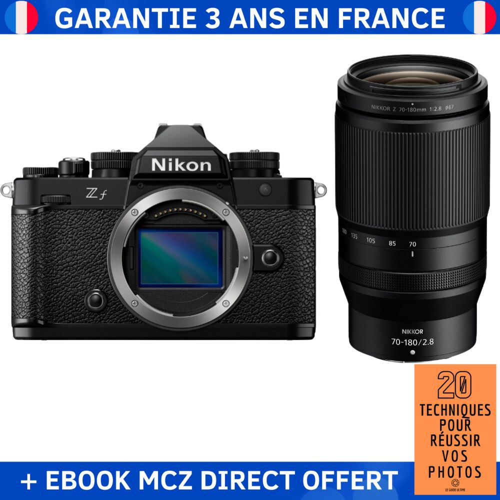 Nikon Zf + 70-180mm f/2.8 + Ebook '20 Techniques pour Russir vos Photos' - Appareil Photo Hybride