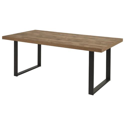 Nilla - Table 170cm Aspect Bois Pitement U Mtal Poudr Noir