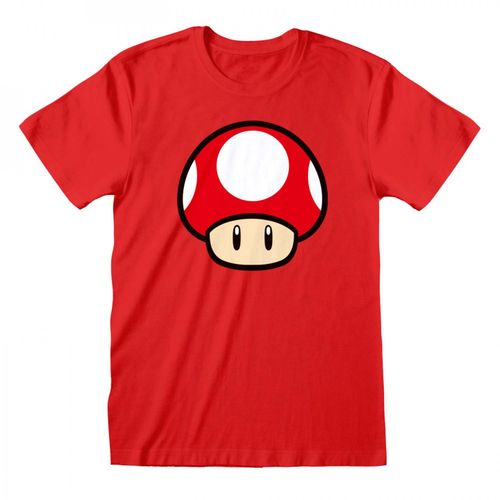 Nintendo - T-Shirt Unisexe Rouge Super Mario Champignon Power Up - S