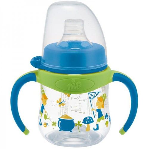 Nip Biberon Grande Ouverture Boy 150ml Avec Poigne, Silicone