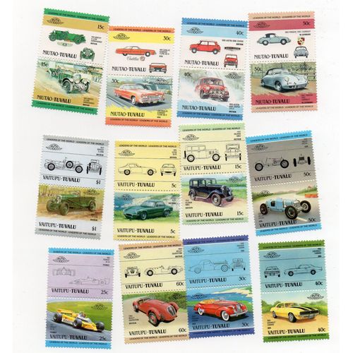 Niutao-Tuvalu Et Vaitupu-Tuvalu- Lot De 12 Timbres Neufs Avec Tab- Automobiles Anciennes