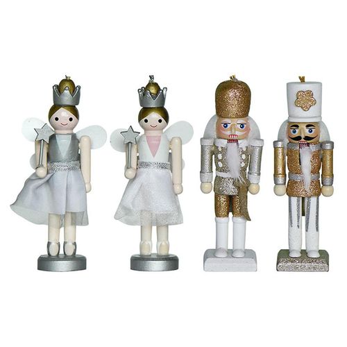 Nol Bois Fe Casse-Noisette Soldat Ornement 4pcs Artisanat Ornement