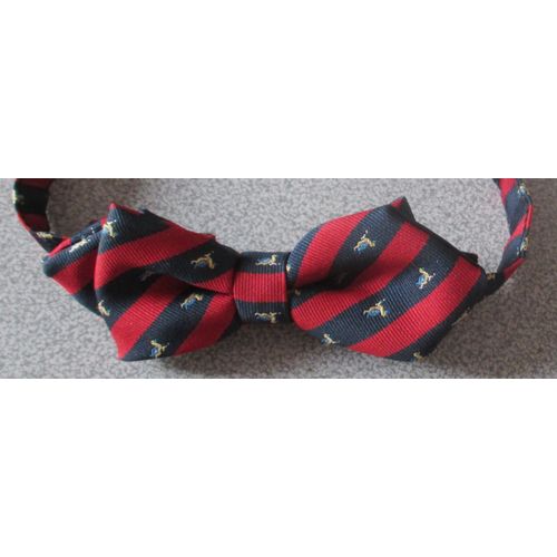 Noeud Papillon Plac Au Bout D'un Ruban Fermant Par Scratch  Placer Autour Du Cou - Couleurs Marine Et Rouge Fonc Avec Un Discret Petit Canard - Rglable Entre 34 Et 38cm - 100%Polyester