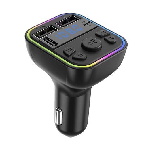 Noir 1 pieces voiture mains libres Bluetooth FM transmetteur USB chargeur adaptateur Radio lecteur MP3