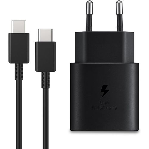 Noir 25w Chargeur Rapide Pour Samsung Galaxy S24 S23 S22 S21 S20 S10 A14 A23 A34 A54 A53 Z Fold Flip 4/5, Tablette S8 Charge Rapide, Bloc Usb C Adaptateur Secteur Prise Avec Cable Type C (Noir)