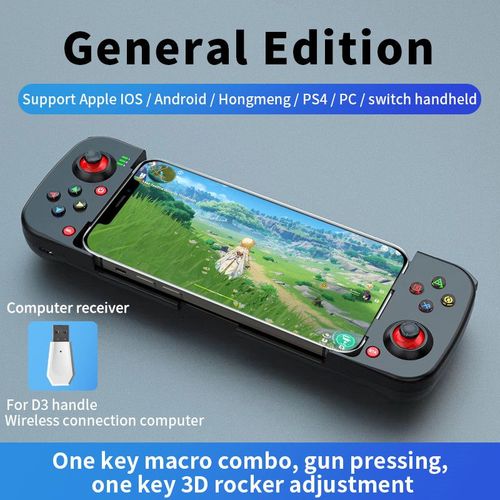 Noir A - Manette De Jeu Tlescopique Pour Tlphone Mobile, Type C D3, Bluetooth 5.0, Pour Pubg, Pour Ios/Android, Pour Ns Switch, Ps3/Ps4