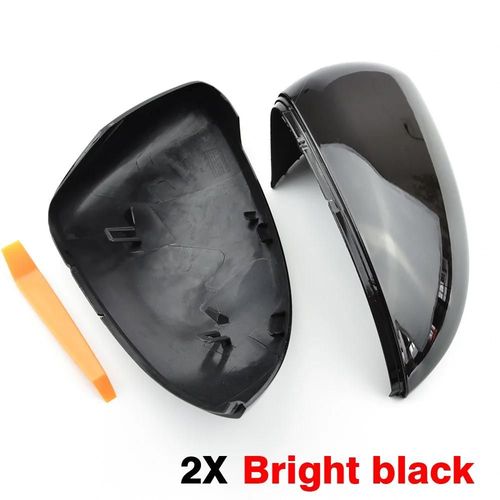 Noir Brillant - Couvercle De Rtroviseur Noir Brillant En Fibre De Carbone, Protecteur Chrom D'un Air Brillant Et Mat, Botier De Vue Arrire, Bouchon De Verre, Idal Pour Vw Golf Mk7, 7.5 Gti 7, 7r, 2 Pices