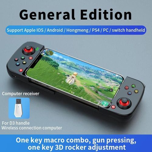 Noir D3 - Manette De Jeu Portable De Type C, Non Bluetooth, Support De Tlphone Tlescopique, Manette De Jeu