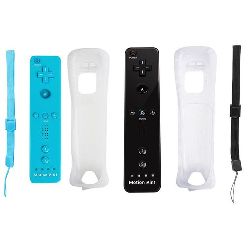Noir Droit Noir - Ensemble 2 En 1 Pour Console Nintendo Wii, Manette De Jeu Sans Fil, Tlcommande Dahchuck, Manette, Manette, Motion Plus En Option