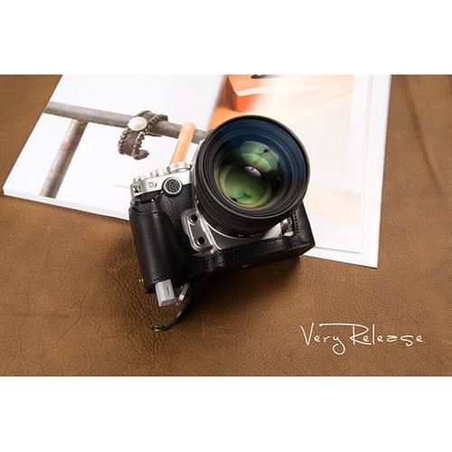 Noir - tui En Cuir Vritable Pour Appareil Photo, Fait  La Main, Demi-corps Pour Nikon Df