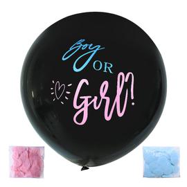Ballon à Confettis de 36 Po, Noir, Latex, Garçon Ou Fille, Rose 