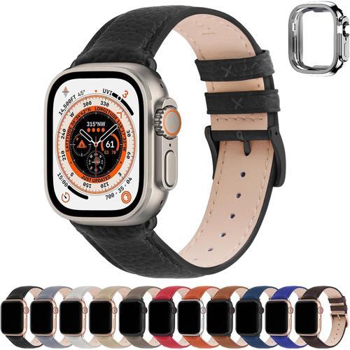 Noir+Gris Fum Fermoir Compatible Avec Bracelet Apple Watch 45mm44mm42mm Pour Bracelet Apple Watch Ultra2/Se/Se2/Ultra
