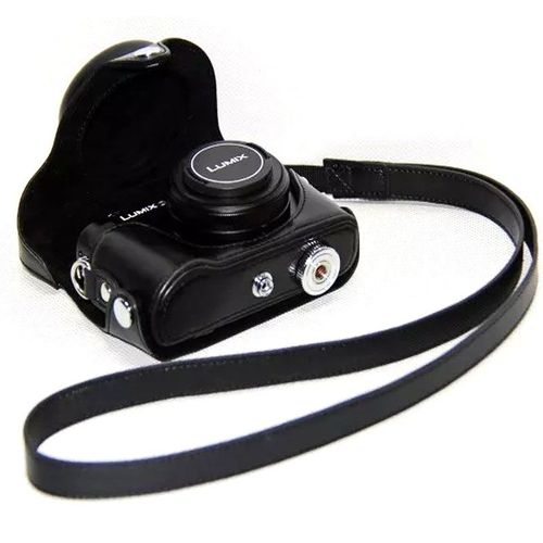 Noir - Housse De Protection En Cuir Pu Pour Panasonic Lumix Dmc Lx7 Lx7 Lx5 Lx3, Sacoche Rigide Avec Sangle'paule Pour Appareil Photo Et Vido