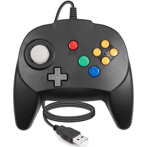 Noir - Mini Contrleur Filaire Pour Jeux N64 Classiques, Manette De Jeu, Windows, Pc, Mac, Linux, Raspberry Pi 4, Console De Commutation, Version Usb
