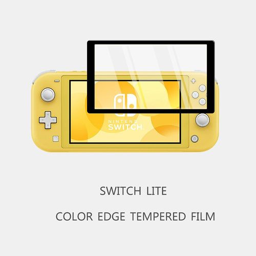Noir Pour Ns Lite - Protecteur D'cran De Console Pour Nintendo Switch Lite, Cadre Color 9h, Film En Verre Guatmaltque, Poignes De Pouce Pour Accessoires Ns Switch