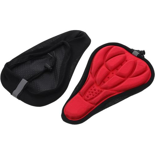 Noir Rouge 2 Pices Housse De Selle De Vlo Housse De Coussin Accessoires Vlo Accessoires De Vlo Accessoire De Selle Accessoire De Vlo Fourniture Vlo Sige Tapiss Tapis ponge 3d Chiffon