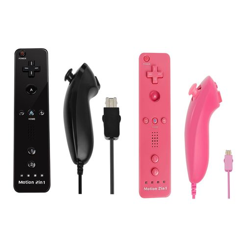 Noir Rouge - Manette De Jeu  Distance Sans Fil Dahchuck, Manette De Jeu Pour Nintendo Wii Et Wii U, 2 En 1, Motion Plus En Option, Contrleur De Jeu Vido