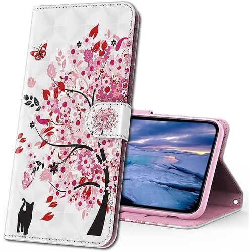 Nokia 5.4 Tui  Rabat 3d DSign Portefeuille Housse [MagnTique] [Fonction Stand] [Porte Carte] Pu Cuir Protection Coque Pour Nokia 3.4 / Nokia 5.4 Smartphone. Yx Tree Cat