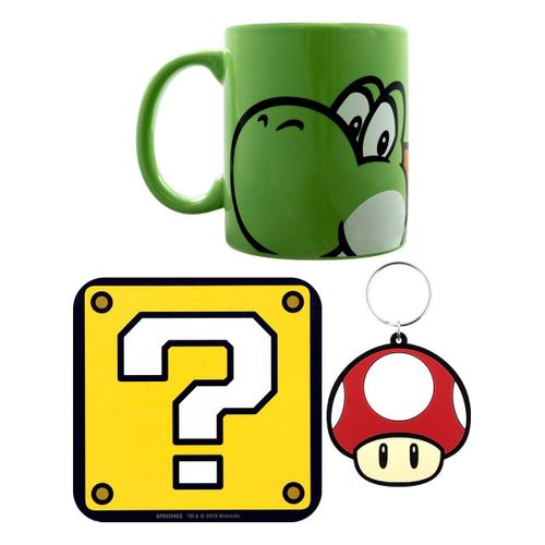 Super Mario Ensemble Tasse, Sous-Verres Et Porte-Cls Yoshi