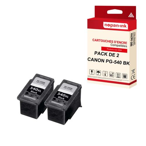 Nopan-Ink - X2 Cartouches Compatibles Pour Canon Pg-540 Xl Pg-540xl Noir Pour Canon Mg 2100 Series Mg 2250 Mg 3100 Series Mg 3150 Mg 3200 Series Mg 3