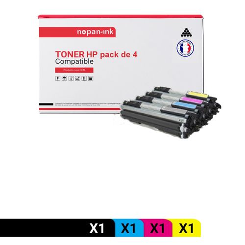 Nopan-Ink - X4 Toners - Cf350a 130a + Cf351a 130a + Cf353a (Noir + Cyan + Magenta + Jaune) - Compatible Pour Hp Color Laserjet Pro Mfp M176 Hp Color Laserjet Pro Mfp M177fw Hp Color Laserjet Pro Mfp