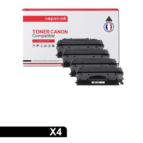 Nopan-Ink - X4 Toners - Ep719 (Ce505x) (Noir) - Compatible Pour Canon I-Sensys Lbp-251 Dw Lbp-252 Dw Lbp-6300 Dn Lbp-6310 Dn Lbp-6650 Dn Lbp-6670 Dn Lbp-6680 X Mf 410 Mf 410 Series Mf 411 Dw Mf 416 D