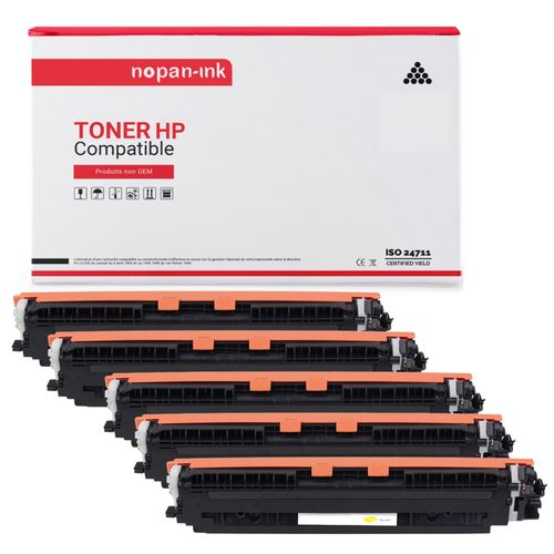 Nopan-Ink - X5 Toners - Cf350a 130a (X2) + Cf351a 130a + Cf (Noir X2 + Cyan + Magenta + Jaune) - Compatible Pour Hp Color Laserjet Pro Mfp M176 Hp Color Laserjet Pro Mfp M177fw Hp Color Laserjet Pro