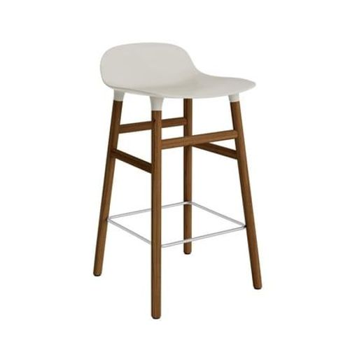 Normann Copenhagen - Chaise De Bar Form Avec Structure En Bois - Normanncopenhagenformlightgrey - Noyer - 65 Cm - Gris