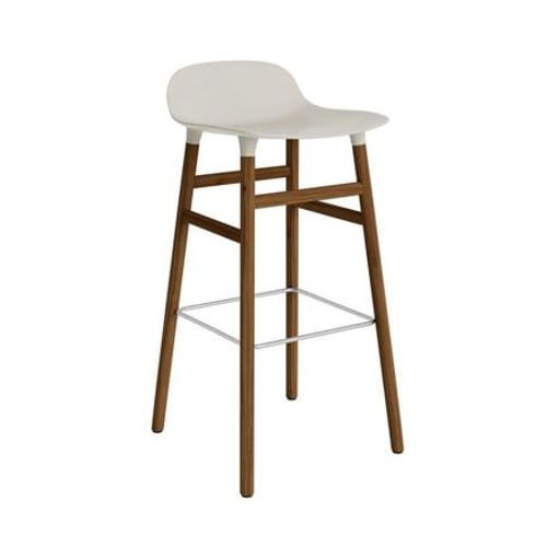 Normann Copenhagen - Chaise De Bar Form Avec Structure En Bois - Normanncopenhagenformlightgrey - Noyer - 75 Cm - Gris