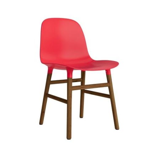 Normann Copenhagen - Chaise Form Avec Structure En Bois - Normanncopenhagenformbrightred - Noyer - Rouge