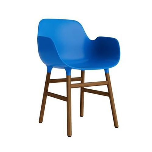 Normann Copenhagen - Fauteuil Form Avec Structure En Bois - Normanncopenhagenformbrightblue - Noyer - Bleu