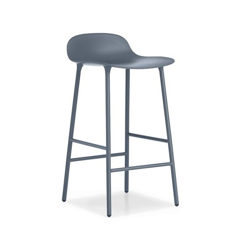 Normann Copenhagen Tabouret Form Barstool H 65 Cm Avec Pitement En Acier Verni (Bleu - Polipropilene E Acciaio Verniciato)