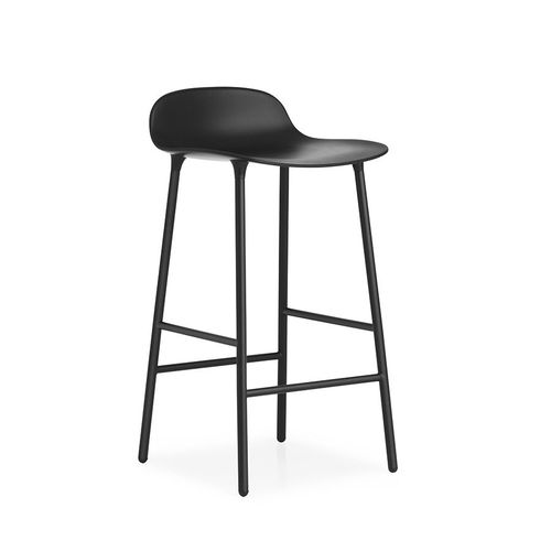 Normann Copenhagen Tabouret Form Barstool H 65 Cm Avec Pitement En Acier Verni (Noir - Polipropilene E Acciaio Verniciato)
