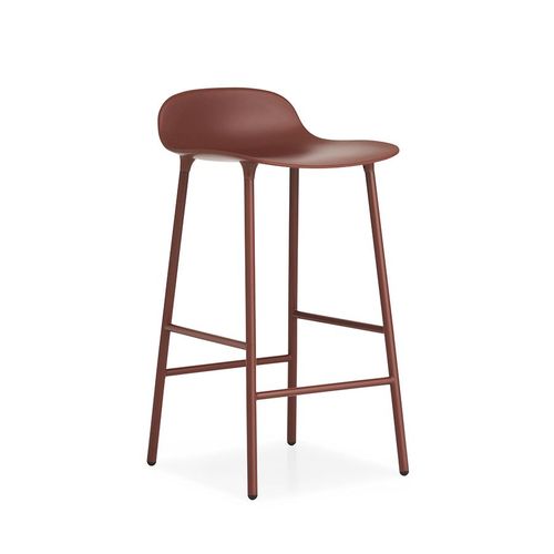 Normann Copenhagen Tabouret Form Barstool H 65 Cm Avec Pitement En Acier Verni (Rouge - Polipropilene E Acciaio Verniciato)