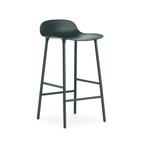 Normann Copenhagen Tabouret Form Barstool H 65 Cm Avec Pitement En Acier Verni (Vert - Polipropilene E Acciaio Verniciato)