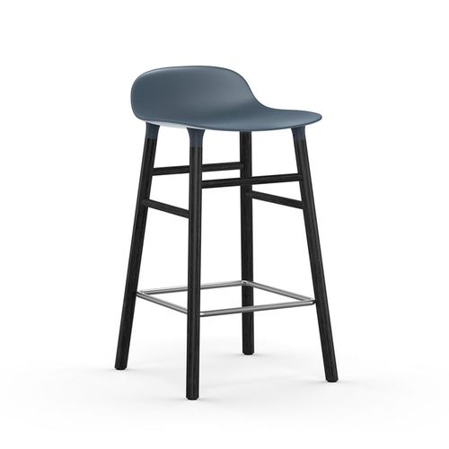 Normann Copenhagen Tabouret Form Barstool H 65 Cm Avec Pitement En Bois Noir (Bleu - Polipropilene E Legno Nero)