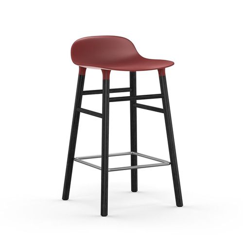 Normann Copenhagen Tabouret Form Barstool H 65 Cm Avec Pitement En Bois Noir (Rouge - Polipropilene E Legno Nero)