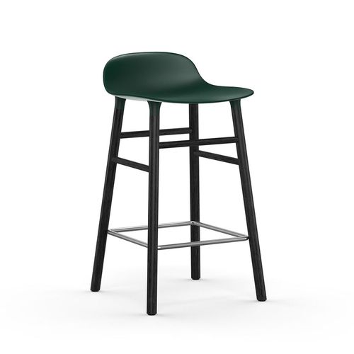 Normann Copenhagen Tabouret Form Barstool H 65 Cm Avec Pitement En Bois Noir (Vert - Polipropilene E Legno Nero)