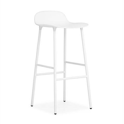 Normann Copenhagen Tabouret Form Barstool H 75 Cm Avec Pitement En Acier Verni (Blanc - Polipropilene E Acciaio Verniciato)