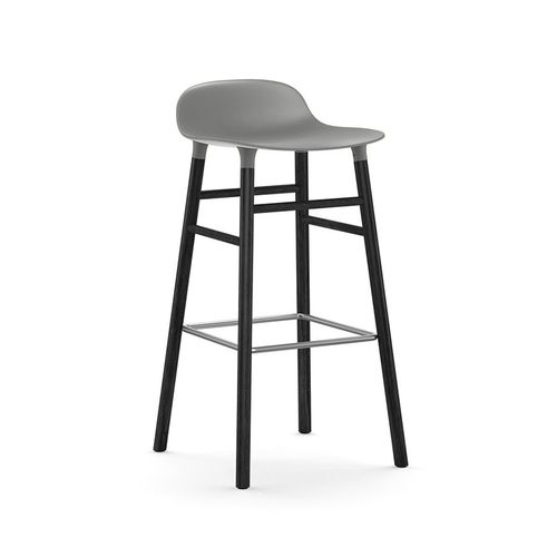 Normann Copenhagen Tabouret Form Barstool H 75 Cm Avec Pitement En Bois Noir (Gris - Polipropilene E Legno Nero)