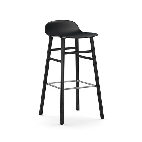 Normann Copenhagen Tabouret Form Barstool H 75 Cm Avec Pitement En Bois Noir (Noir - Polipropilene E Legno Nero)