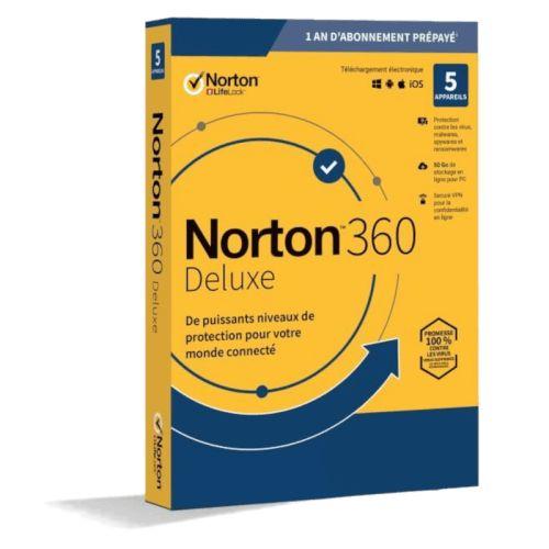 Norton 360 Deluxe 2023 | 5 Appareil | 1 An | Tlchargement