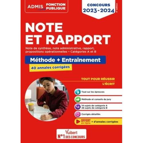 Note Et Rapport - Catgories A Et B - Concours 2023-2024   de Olivier Bellgo
