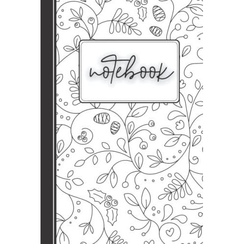 Notebook: Blank Lined Christmas Journal With Delicate Holiday Pattern To Color And Make Your Own Fantastic Cover.   de Christmasus, Nicoles  Format Broch 