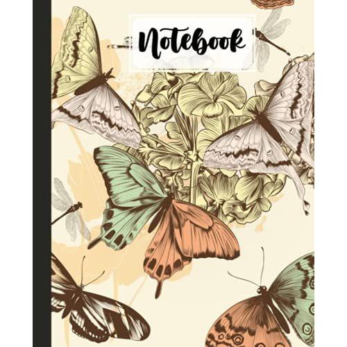 Notebook: Butterflies Composition Notebook College Ruled, Writer's Notebook For Schools, 120 Pages - Large 7.5